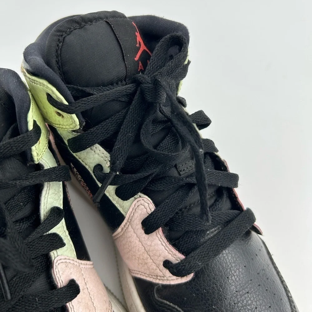 Nike Glow In The Dark Air Jordan 1 Mid With Multi-Stitched Swooshes